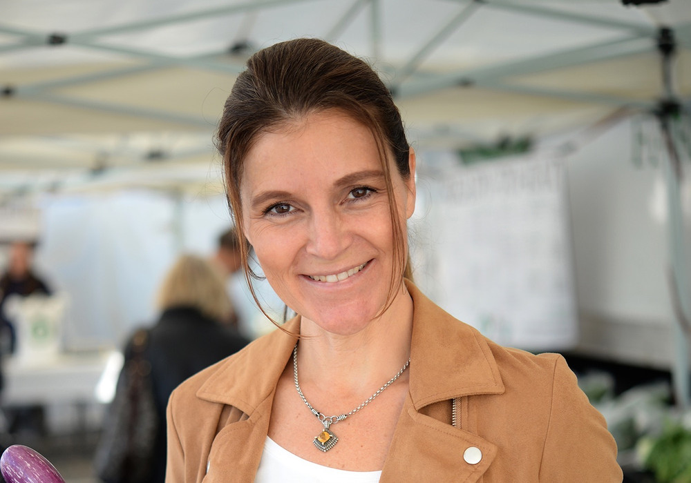 Carol Galanty at a farmers market